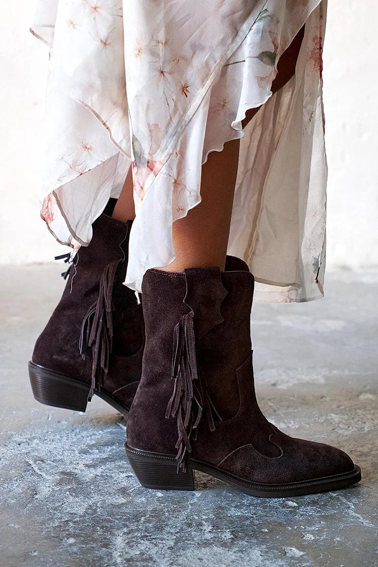 Cami™ | Suede Fringe Ankle Boots