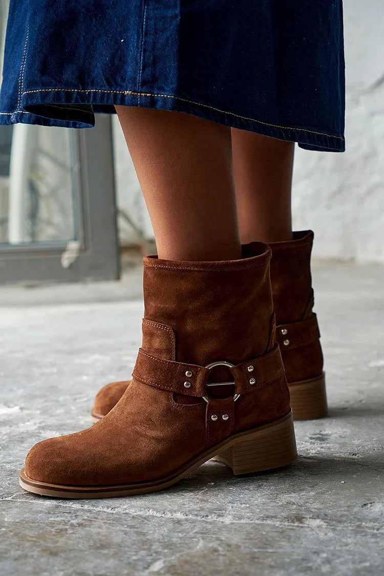 Julia™ | Vintage Buckle Ankle Boots