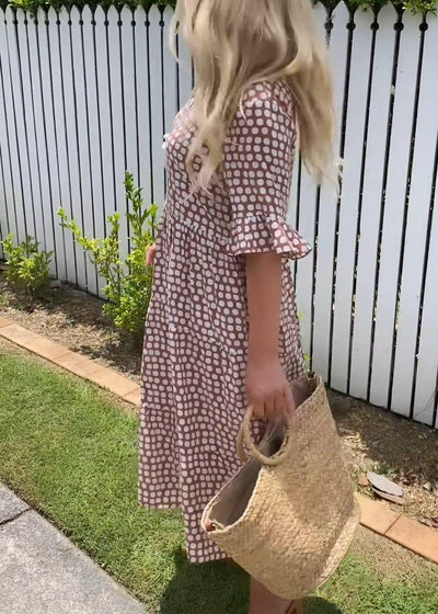 Zarah | Sable Short-Sleeve Midi Dress