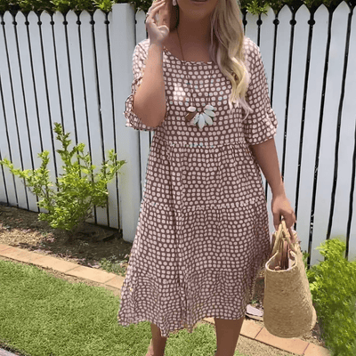 Zarah | Sable Short-Sleeve Midi Dress