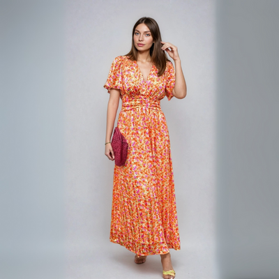 Paula - Long Floral Print Dress