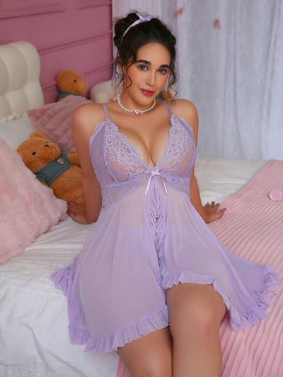 Ruby™ | Sheer Lace Babydoll Dress