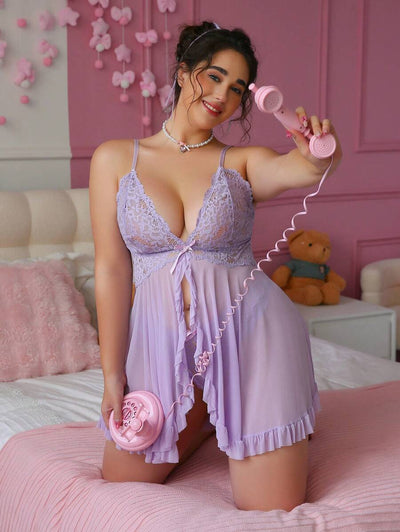 Ruby™ | Sheer Lace Babydoll Dress