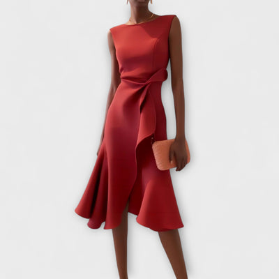Juliette – Asymmetrical Draped Midi Dress