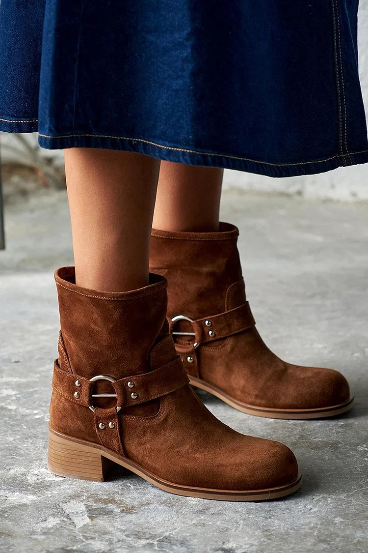 Julia™ | Vintage Buckle Ankle Boots