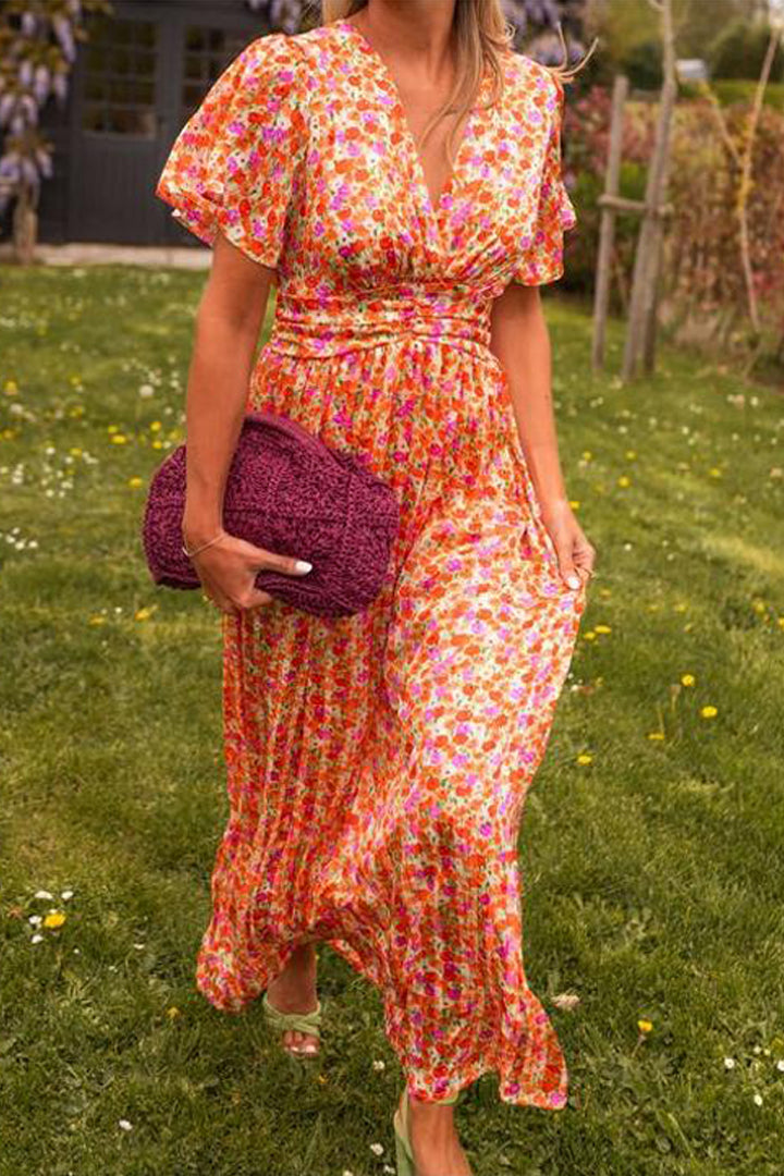 Paula - Long Floral Print Dress