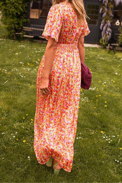 Paula - Long Floral Print Dress