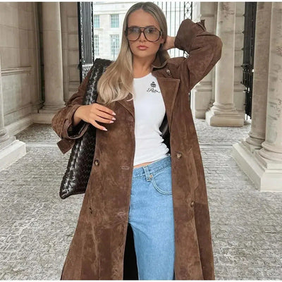 Azura™ | Suede Trench Coat