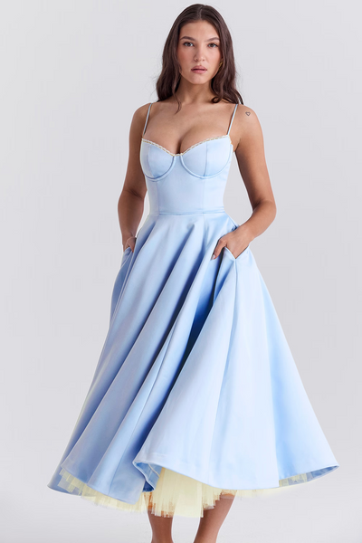 Alina™ | Corset Midi Dress