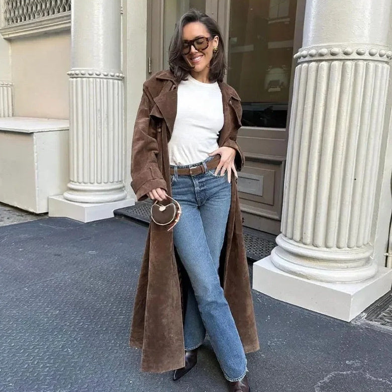 Azura™ | Suede Trench Coat