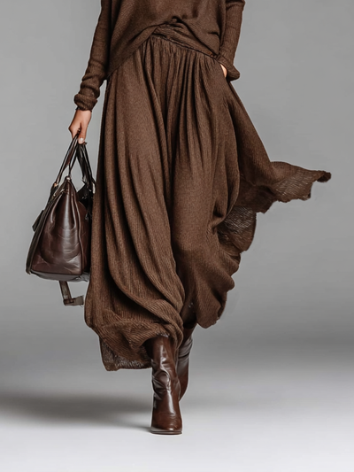 Skirt Crew Neck Knit Sweater Set