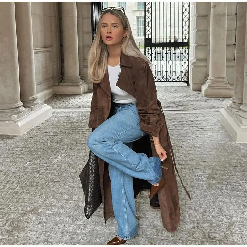 Azura™ | Suede Trench Coat