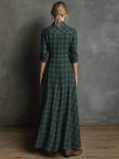 Maxi Dress - Striped Lapel