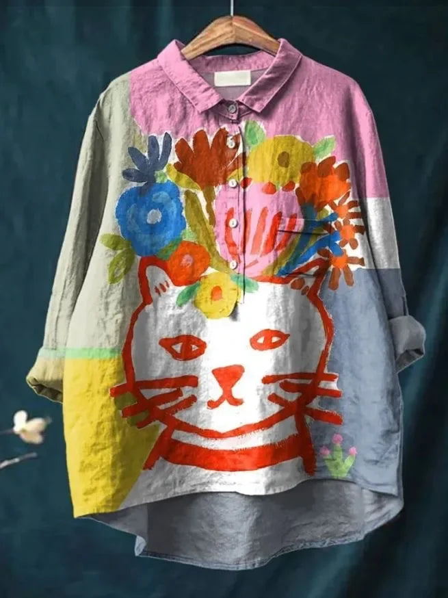 Trina | Artistic Shirt with Playful Print