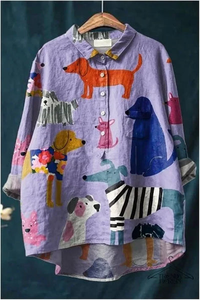 Elie | Casual Dog Print Shirt