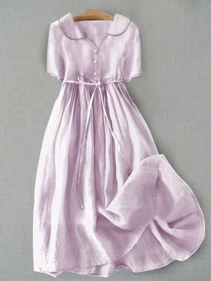 Hana - Cotton Linen Midi Dress