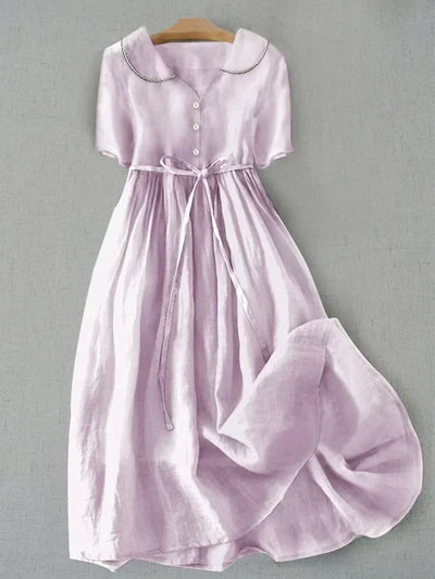 Hana - Cotton Linen Midi Dress