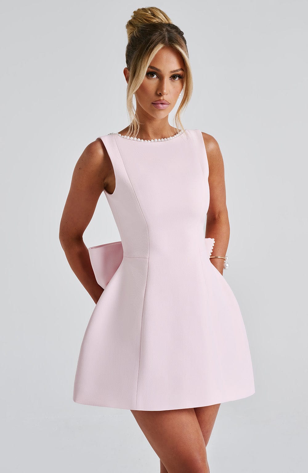 Azalea™ | Pearl Bow Mini Dress