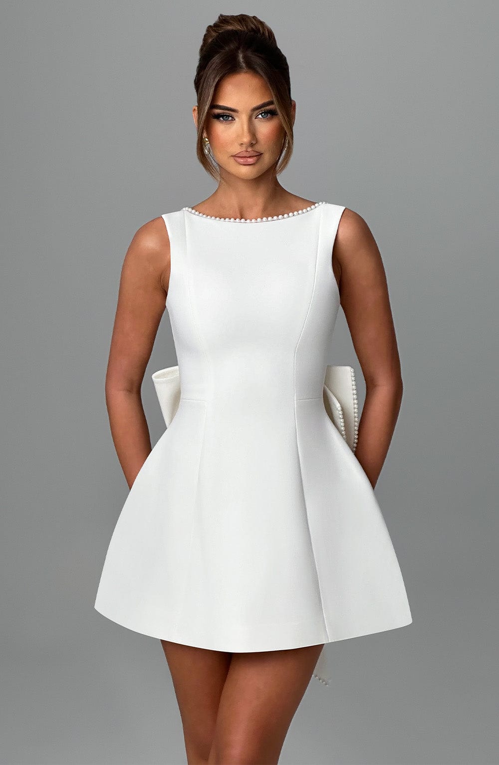 Azalea™ | Pearl Bow Mini Dress