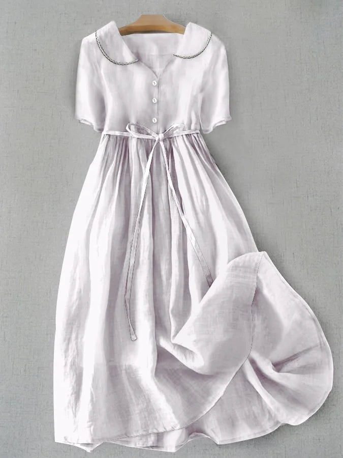 Hana - Cotton Linen Midi Dress
