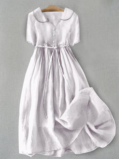 Hana - Cotton Linen Midi Dress