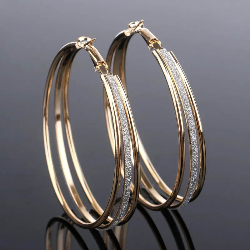 Vintage Glossy Gold Hoop Earrings