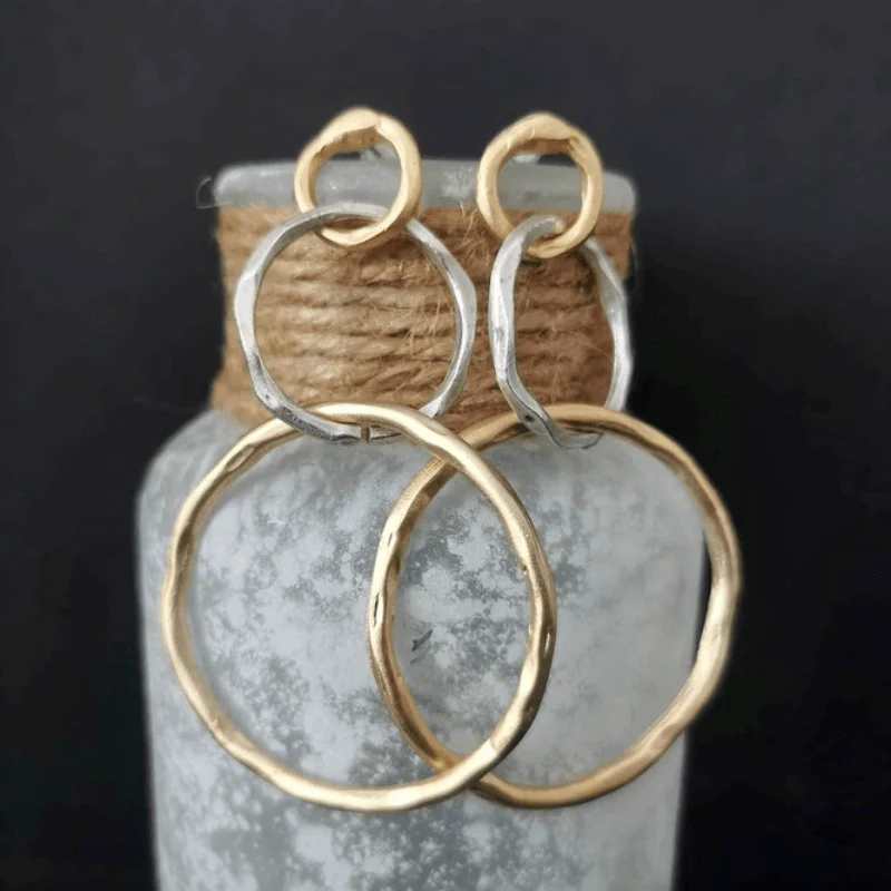 Gold and Silver Hoop Earrings
