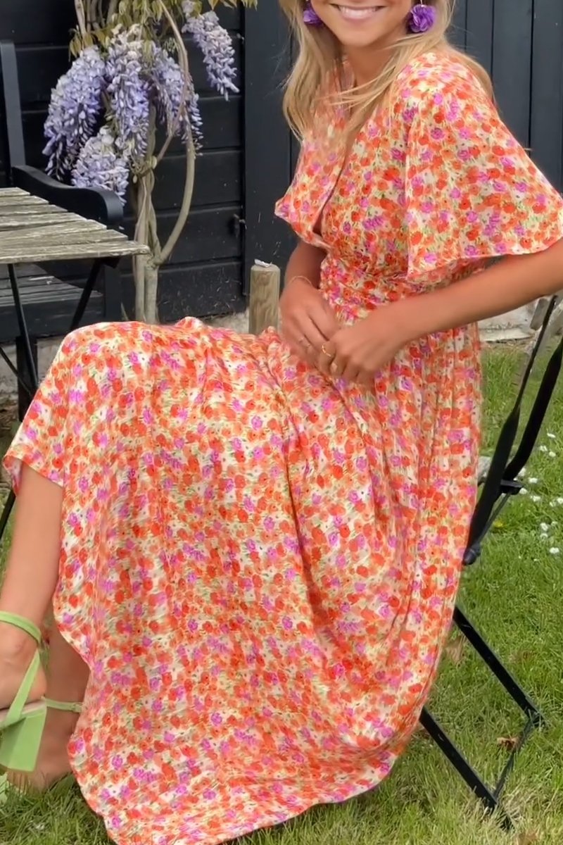 Paula - Long Floral Print Dress