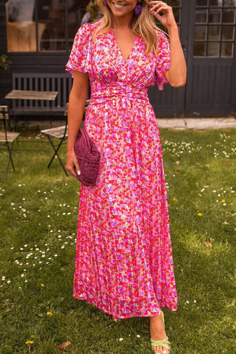Paula - Long Floral Print Dress