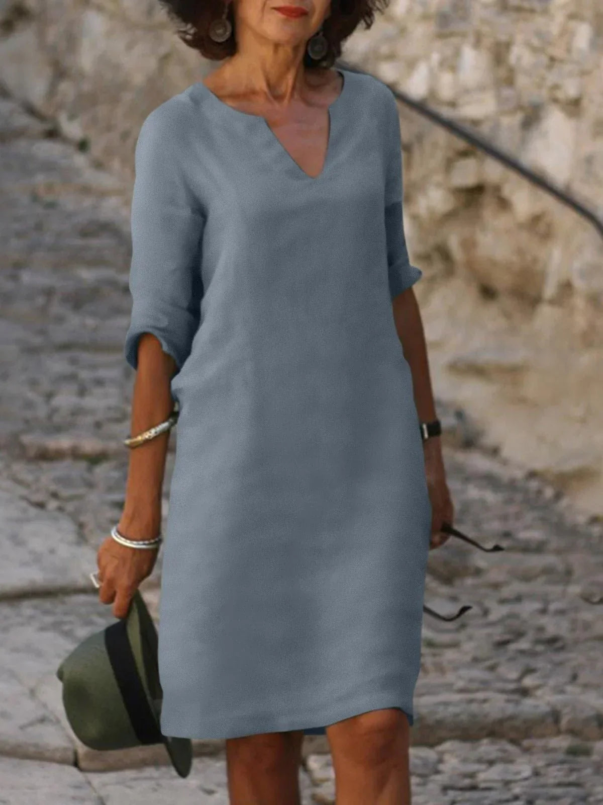 Saoirse™ - V-Neck Dress that Hides the Belly